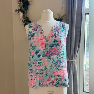 Lilly Pulitzer Essie Tank Top Colorful Tropical Fish / Sea - Size S - WORN ONCE